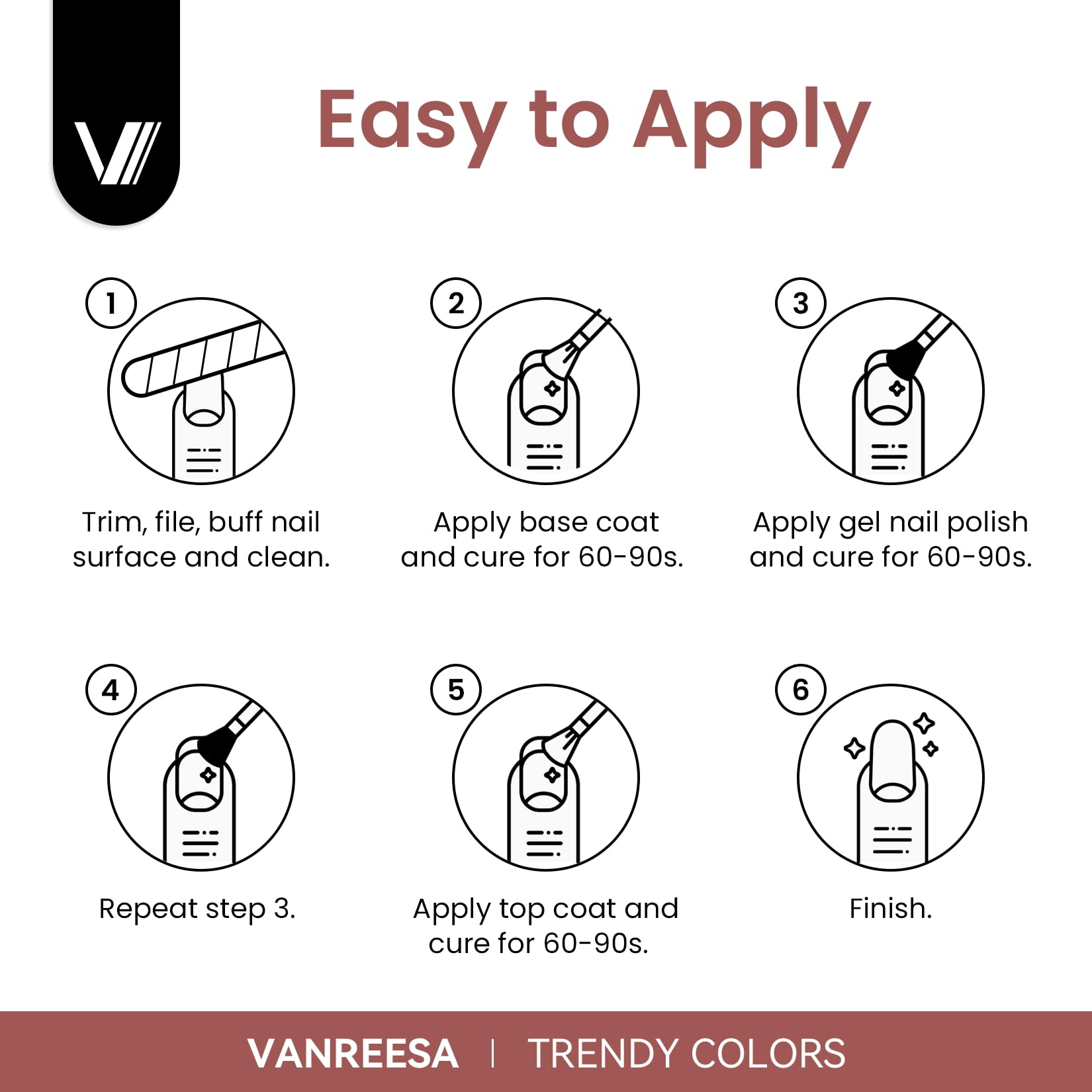 VANREESA finished manicures showcasing color combinations