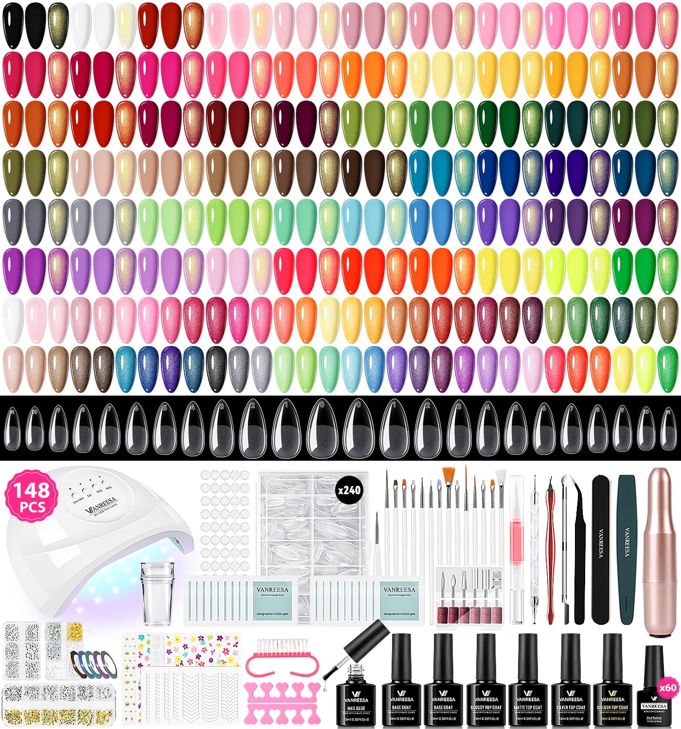 VANREESA front packaging showing the complete 148-piece kit and variety benefit