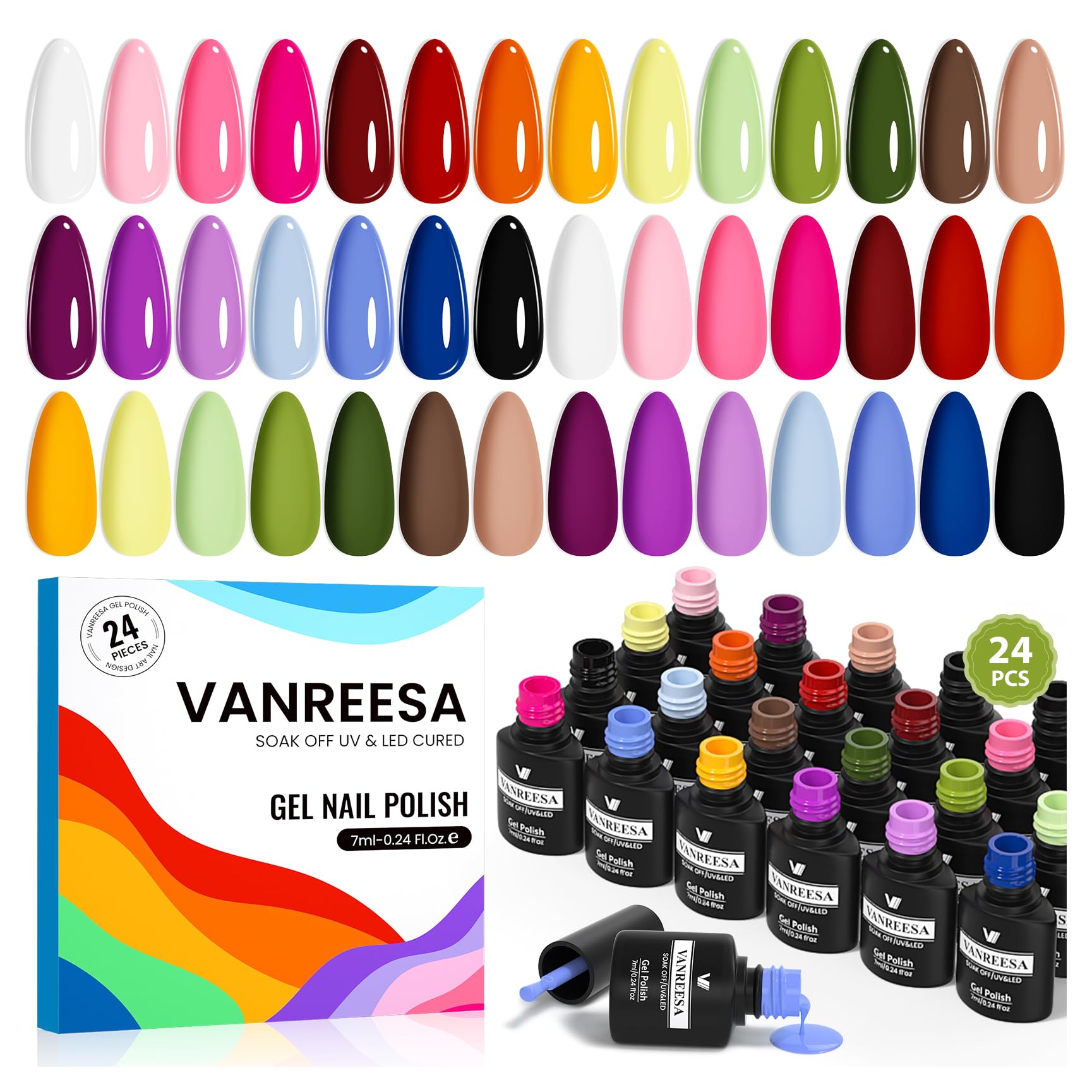 VANREESA front packaging showing the complete 24-piece kit and vibrant benefits