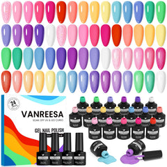 VANREESA front packaging showing full 24-piece set and included top coats