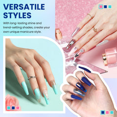 VANREESA glossy top coat close-up showing high-shine finish benefit
