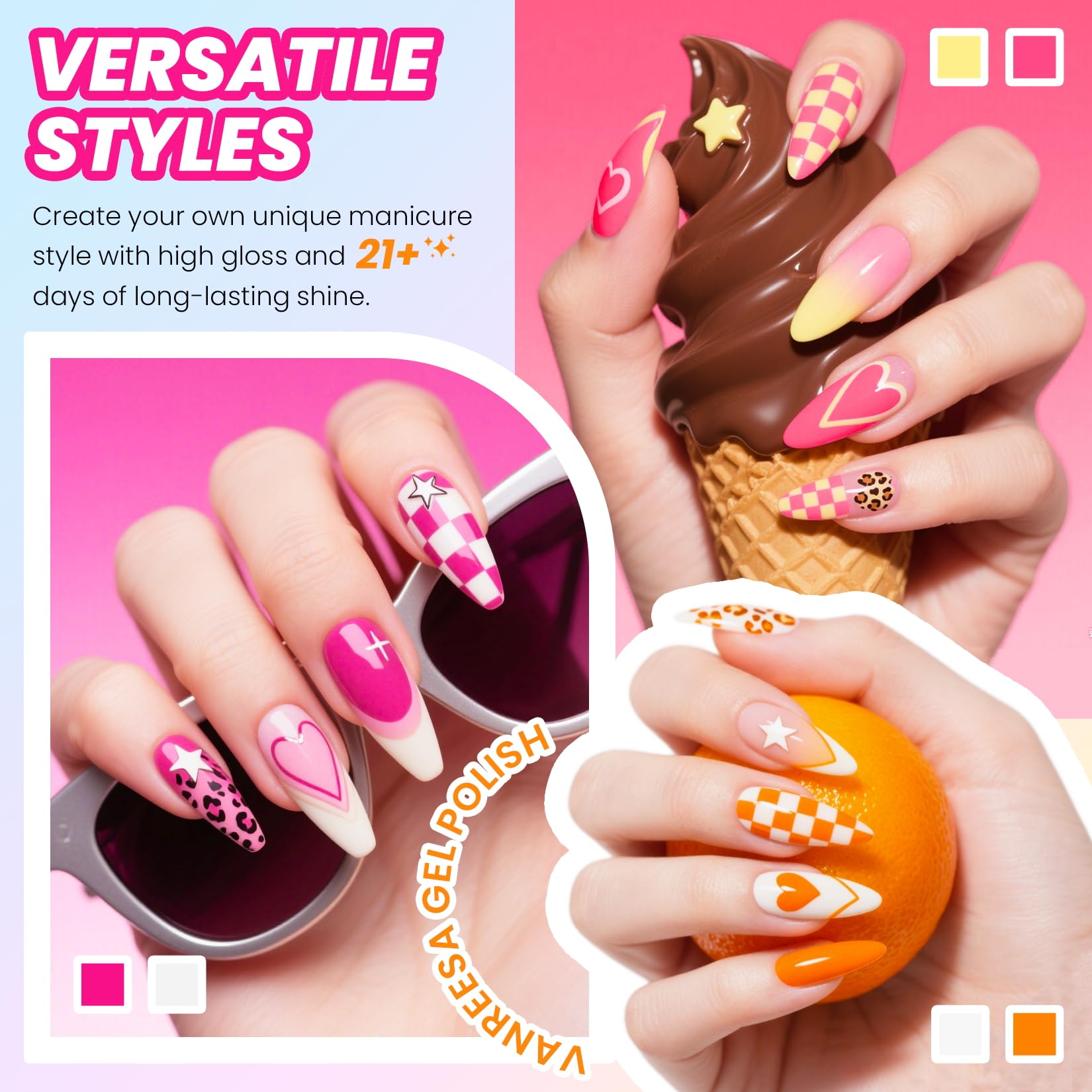 VANREESA nails in use lifestyle photo showing wearable pastel manicure benefit