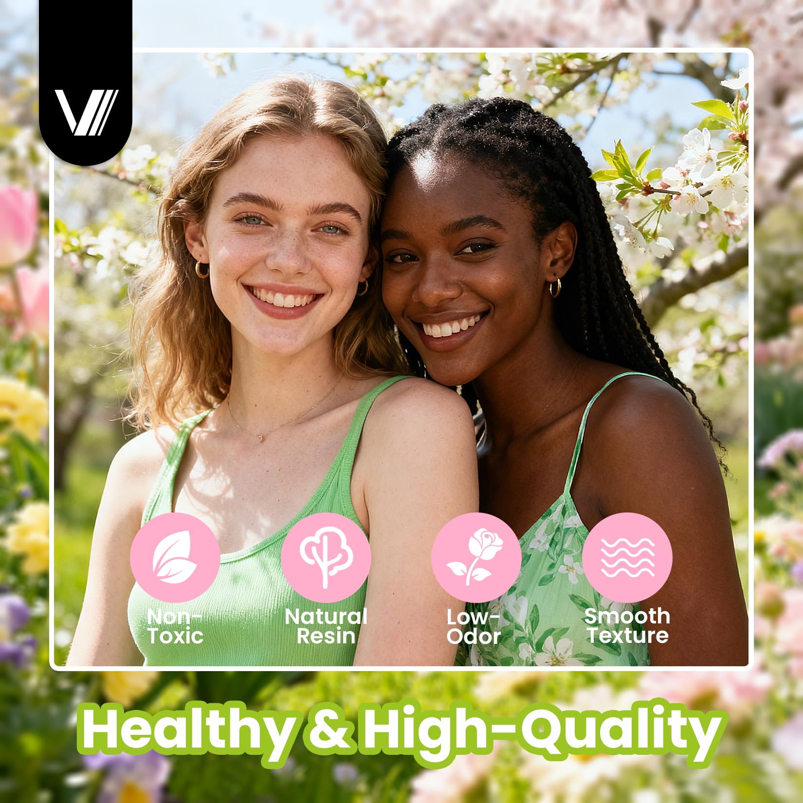 VANREESA scale photo with bottles to show compact size and travel convenience