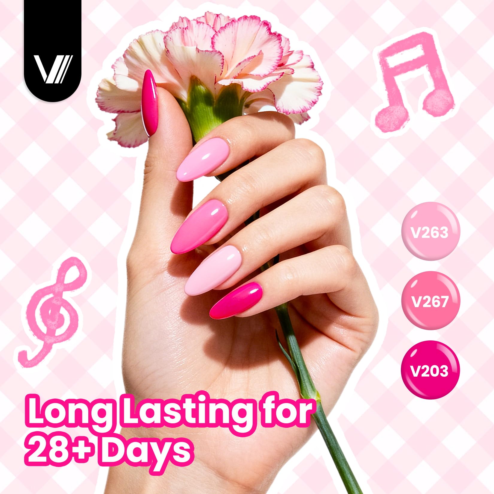 VANREESA top coat collection displaying four finishes that enhance shine
