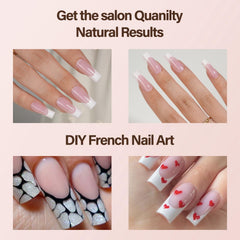 Vansiho applied on hands demonstrating natural-looking French finish benefit