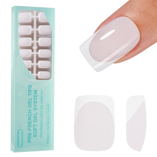 Vansiho front packaging showing 150-piece kit and neat French tips benefit easy selection