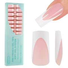Vansiho front packaging with 150 pink French gel tips and clear benefits shown