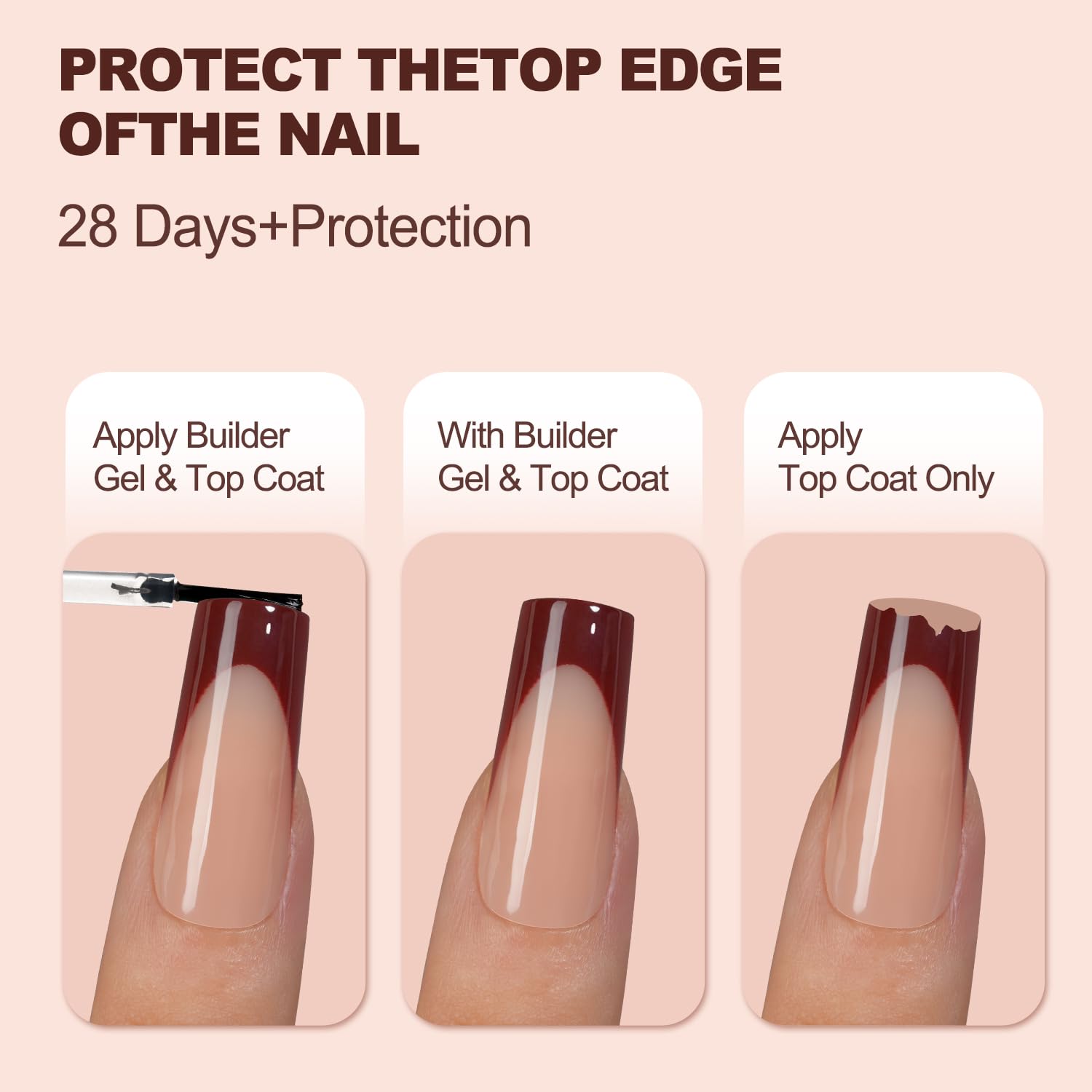 Vansiho nail being pressed on natural nail during application for easy use benefit