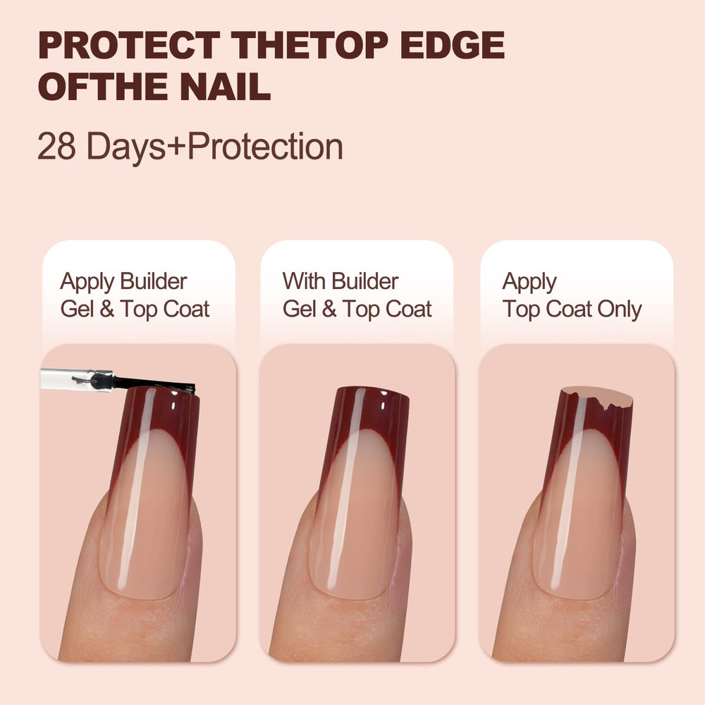 Vansiho nail being pressed on natural nail during application for easy use benefit