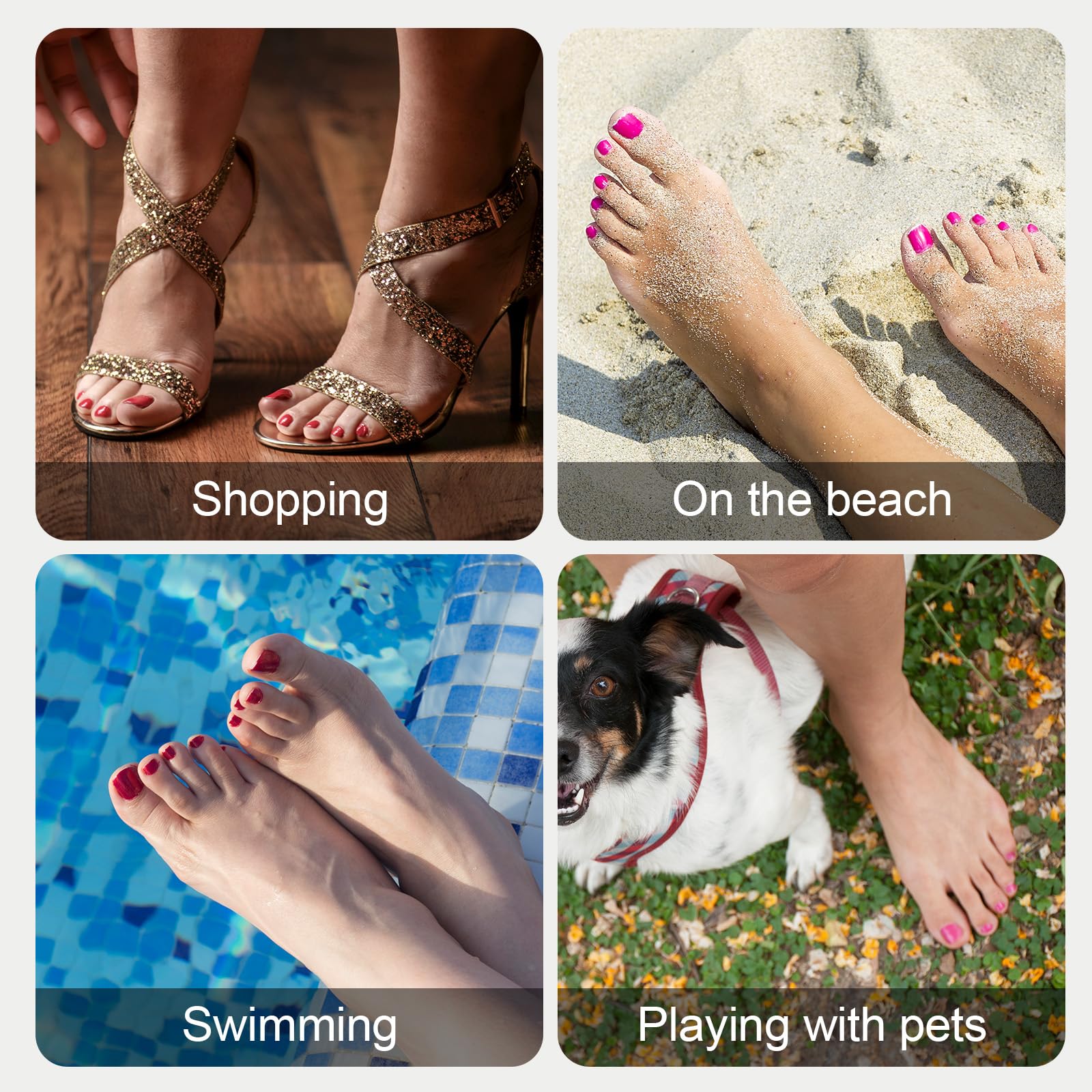 Vansiho lifestyle beach scene with toenails showcasing vacation-ready appearance benefit
