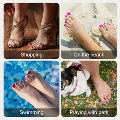Vansiho lifestyle beach scene with toenails showcasing vacation-ready appearance benefit