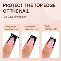 Vansiho nail in use with glue and builder gel demonstrating easy at-home application