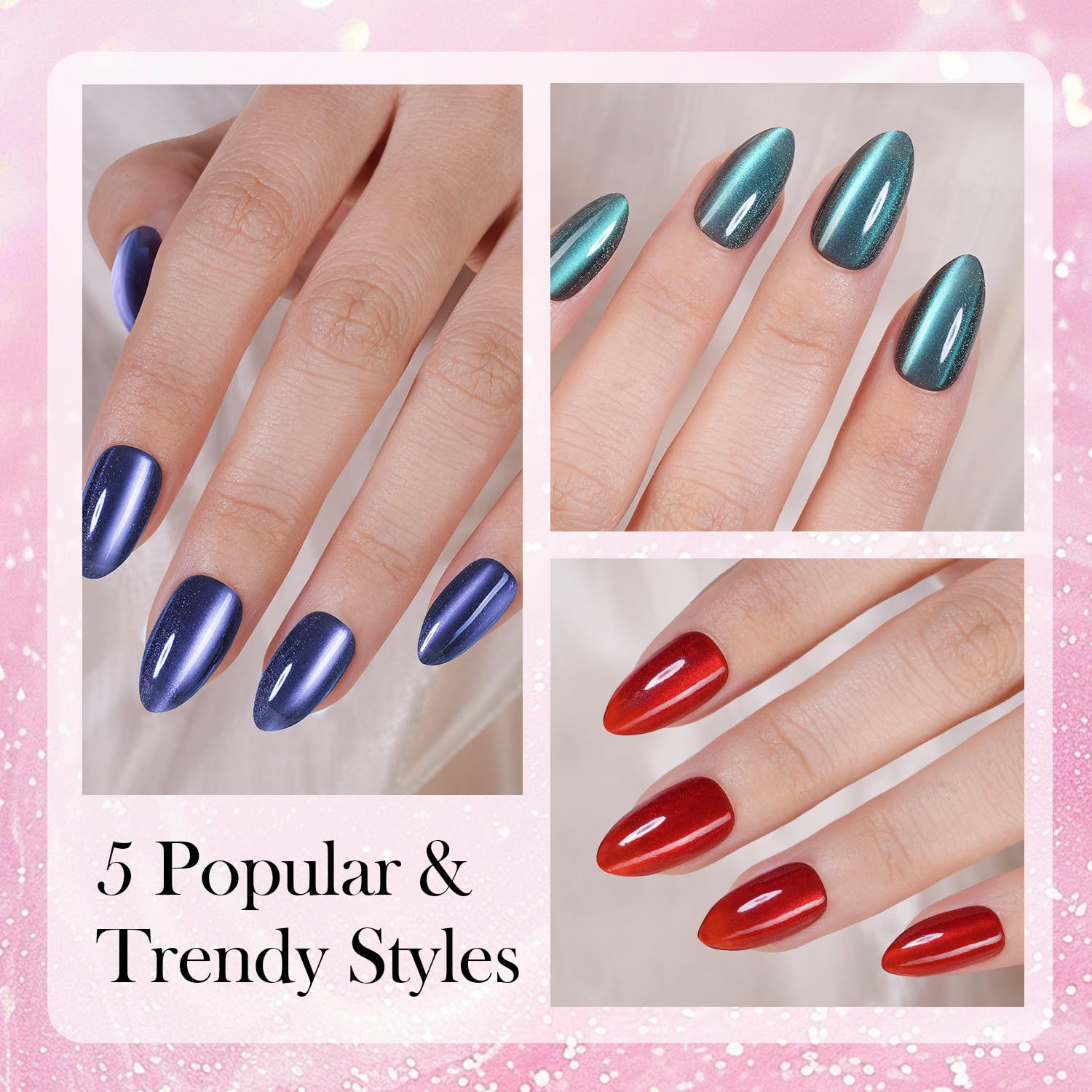 Vansiho nails on model hand demonstrating glamorous wearable look