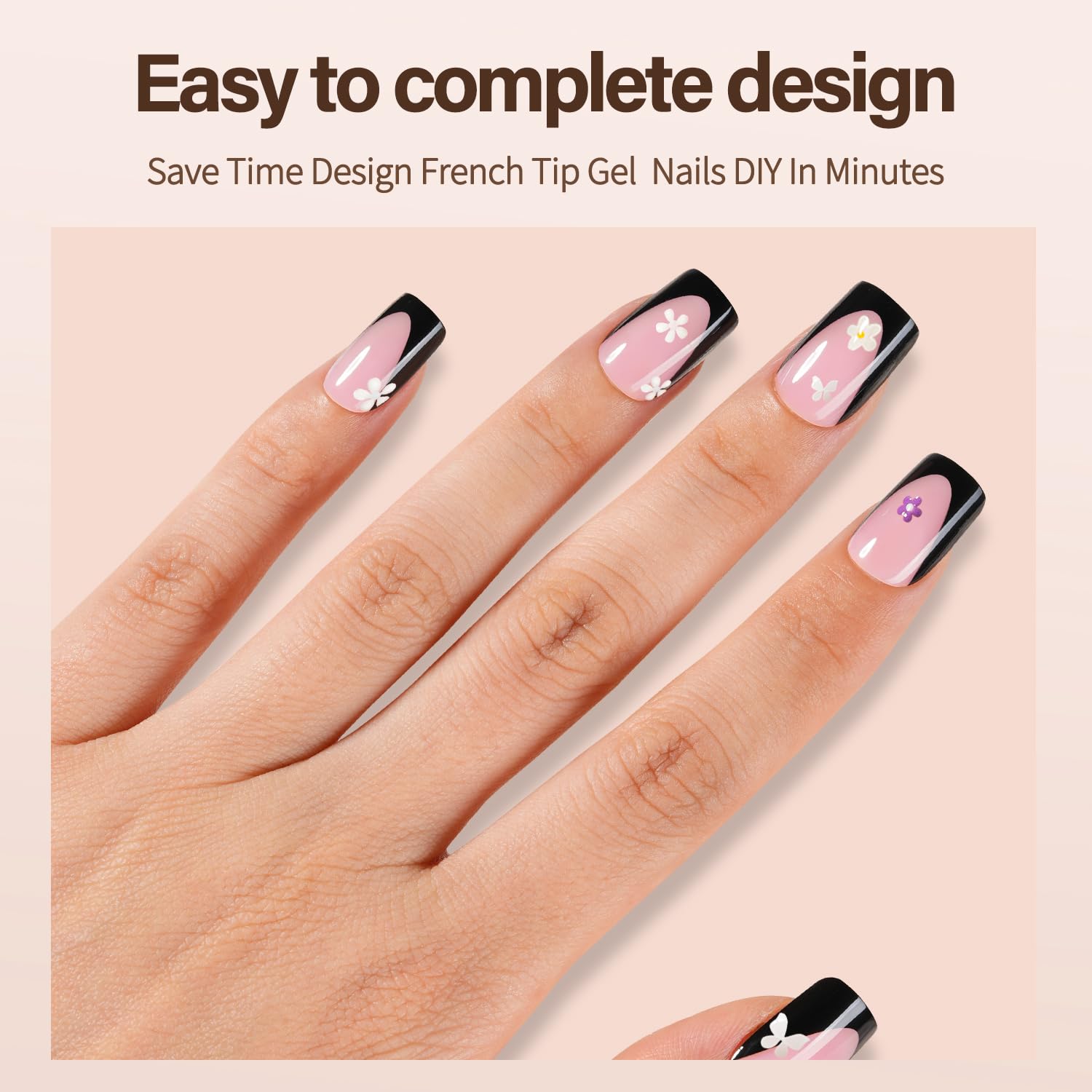 Vansiho pink deep French tips arranged to show color and natural-looking finish