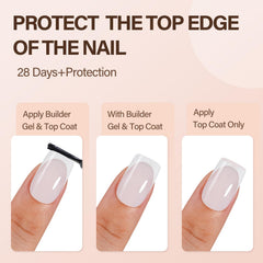 Vansiho laid-out nails showing 15 sizes for perfect matching and multiple reapplications benefit