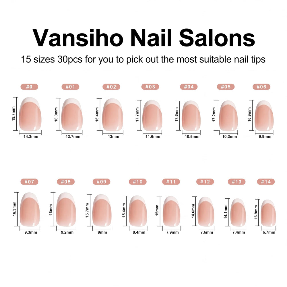 Vansiho glue, adhesive tabs and file included for secure, ready-to-use nails