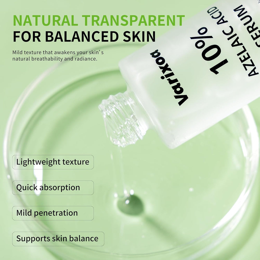Varixoa ingredient graphics featuring niacinamide and hyaluronic boost