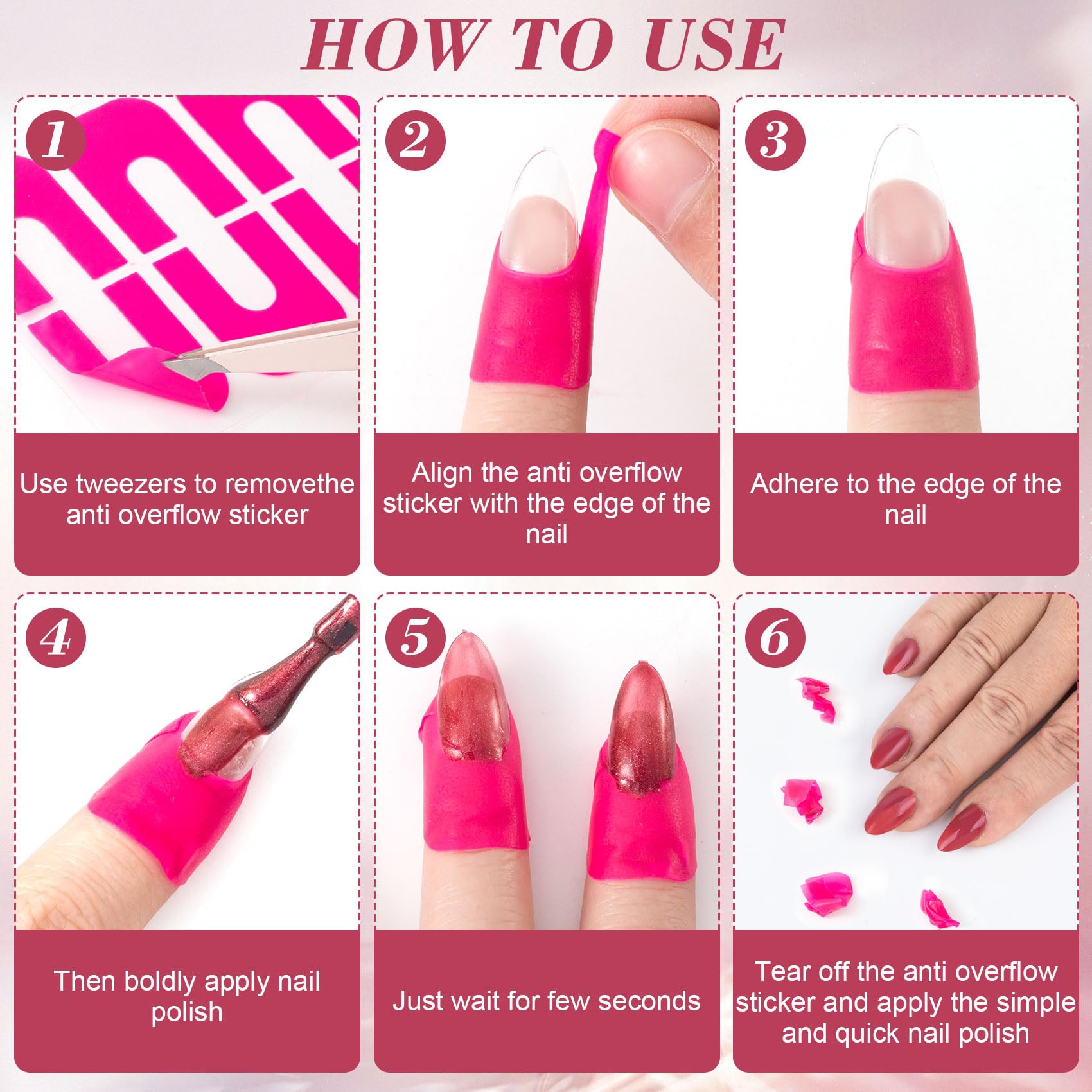 VARMDUKKE in use on a finger during painting, prevents polish spills