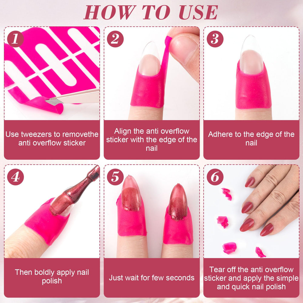 VARMDUKKE in use on a finger during painting, prevents polish spills