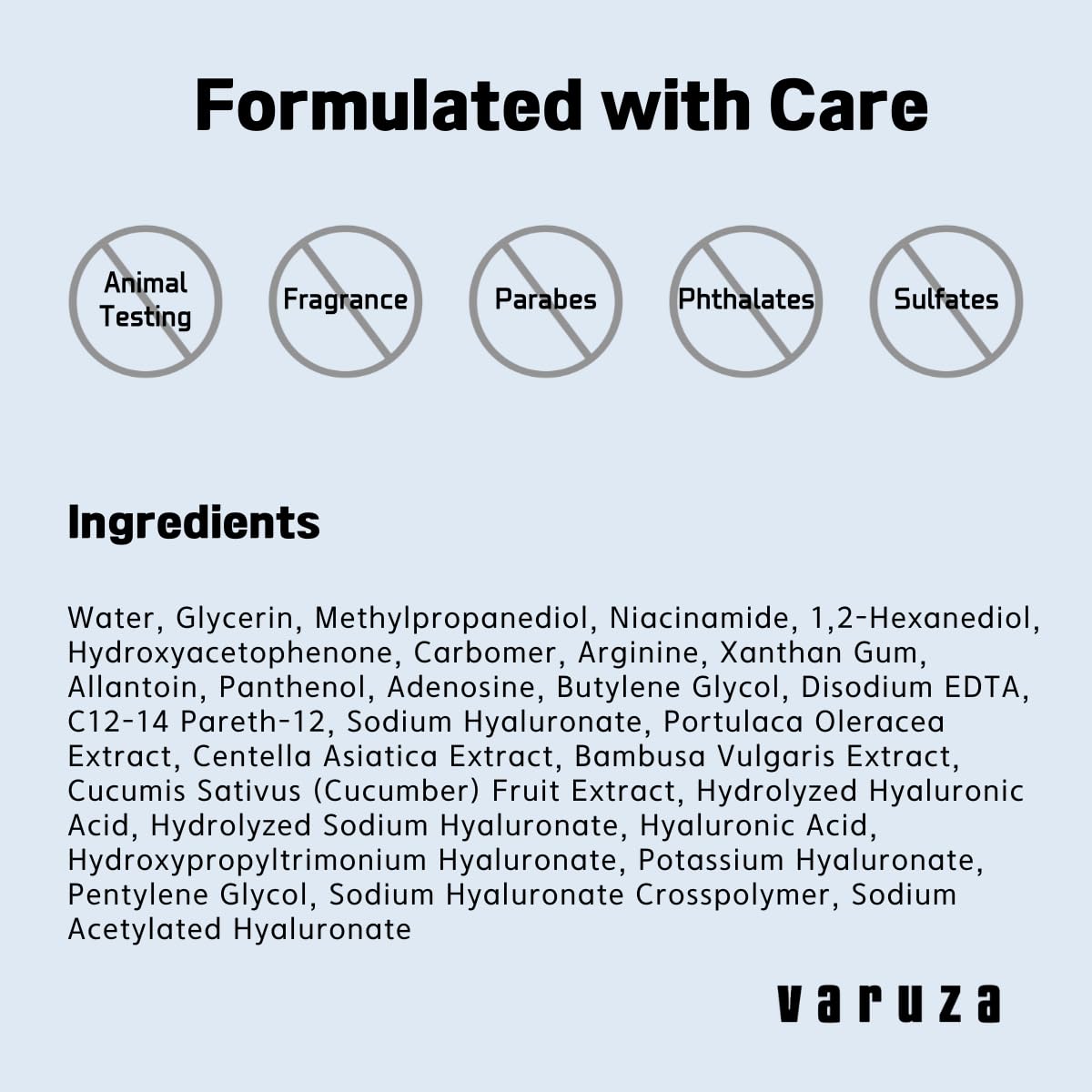 varuza cruelty-free and vegan badge conveying ethical safe formulation