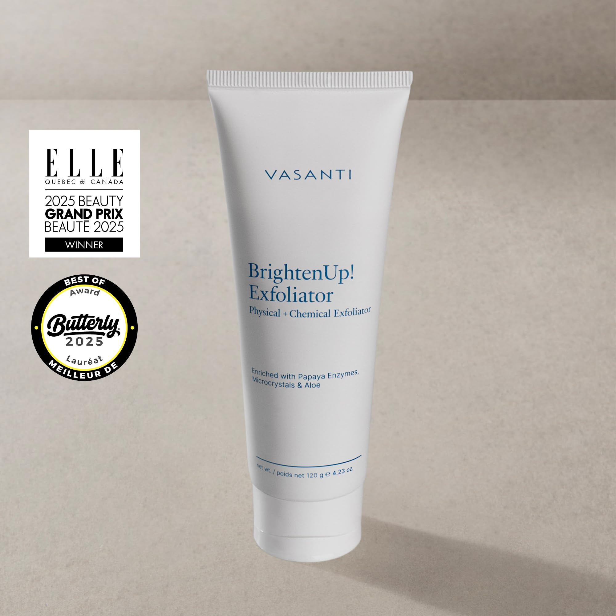 VASANTI close-up of scrub texture highlighting microcrystals and creamy consistency
