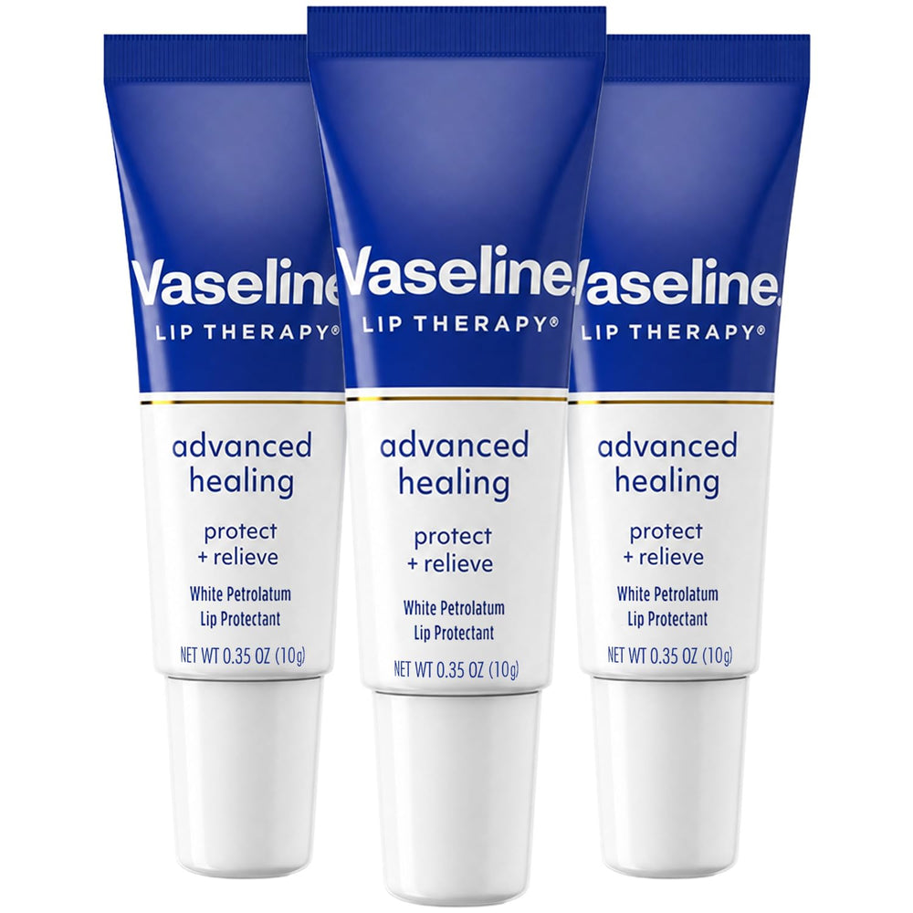 Vaseline front packshot showing three tubes and brand clarity for trust