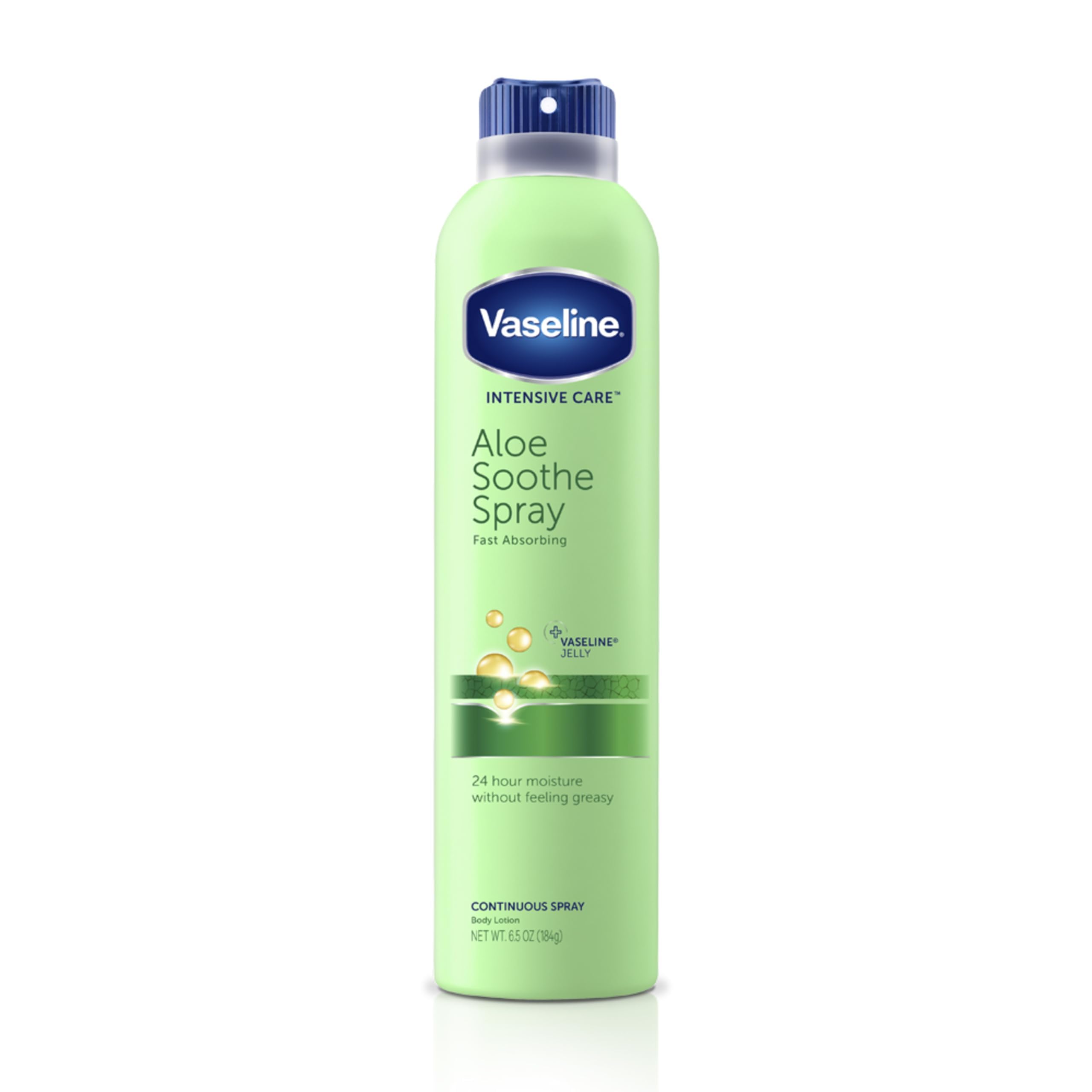Vaseline front packaging showing 6.5 oz spray for quick moisturization
