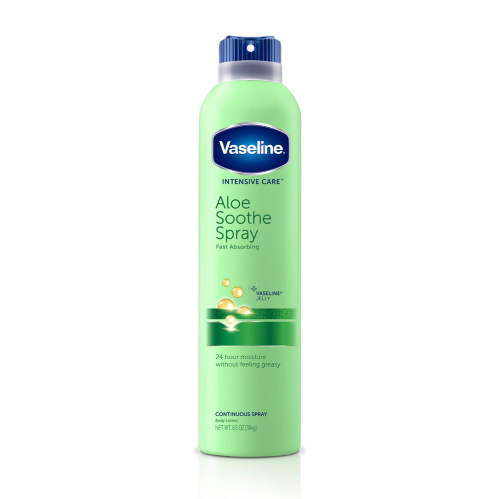 Vaseline front packaging showing 6.5 oz spray for quick moisturization