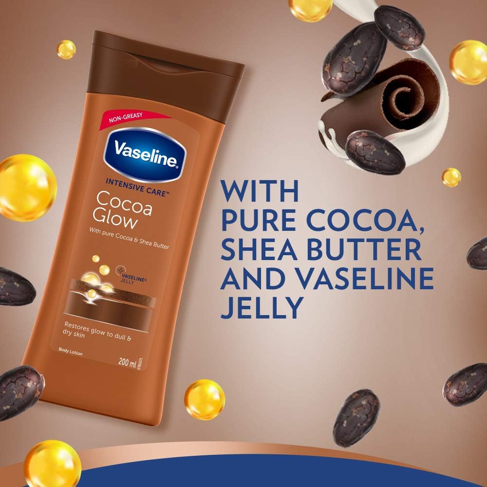 Vaseline lotion in hand applying to skin demonstrating fast absorption benefit