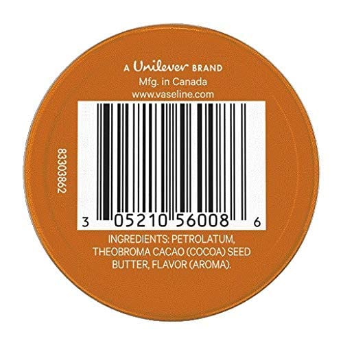 Vaseline tin beside cocoa butter ingredient visual implying rich emollient nourishment