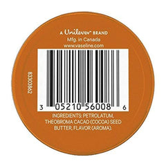 Vaseline tin beside cocoa butter ingredient visual implying rich emollient nourishment