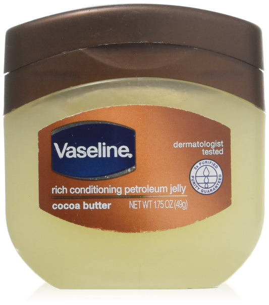 Vaseline tub front view showing cocoa butter moisture boost