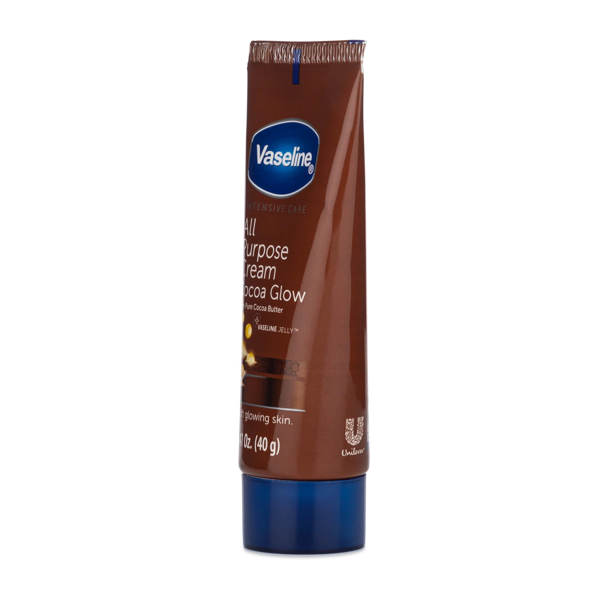Vaseline texture close-up showing creamy cocoa butter formula