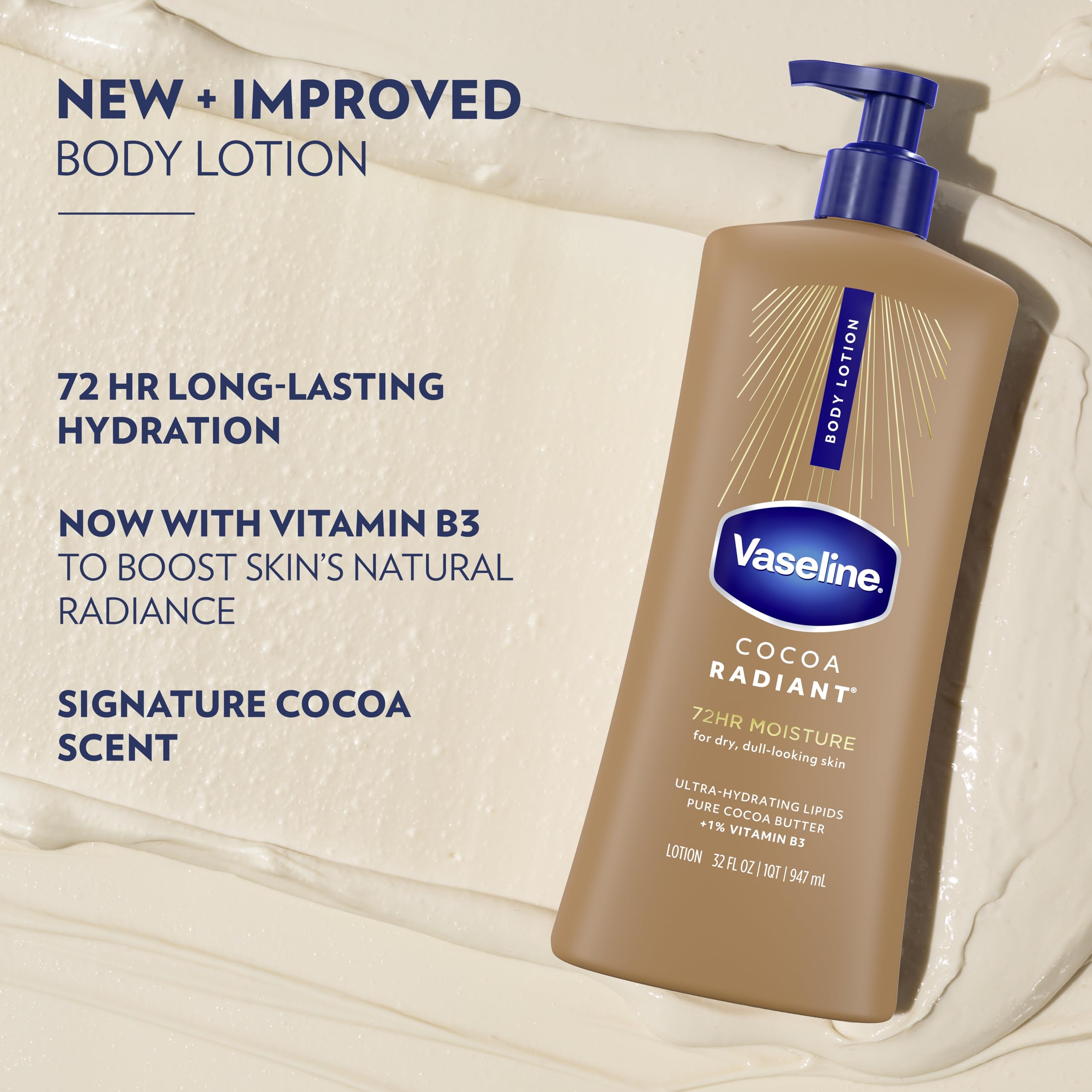 Vaseline bottle on bathroom counter with family items showing daily use benefit