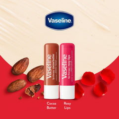 Group shot of four Vaseline lip therapy sticks illustrating variety and convenience