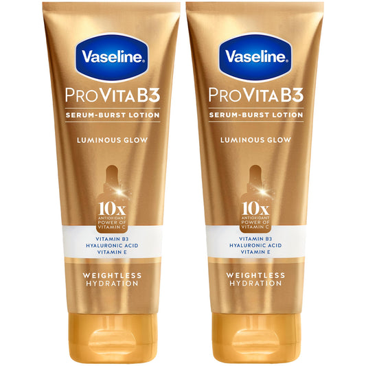 Vaseline front packaging showing Pro VitaB3 benefits and brand clarity