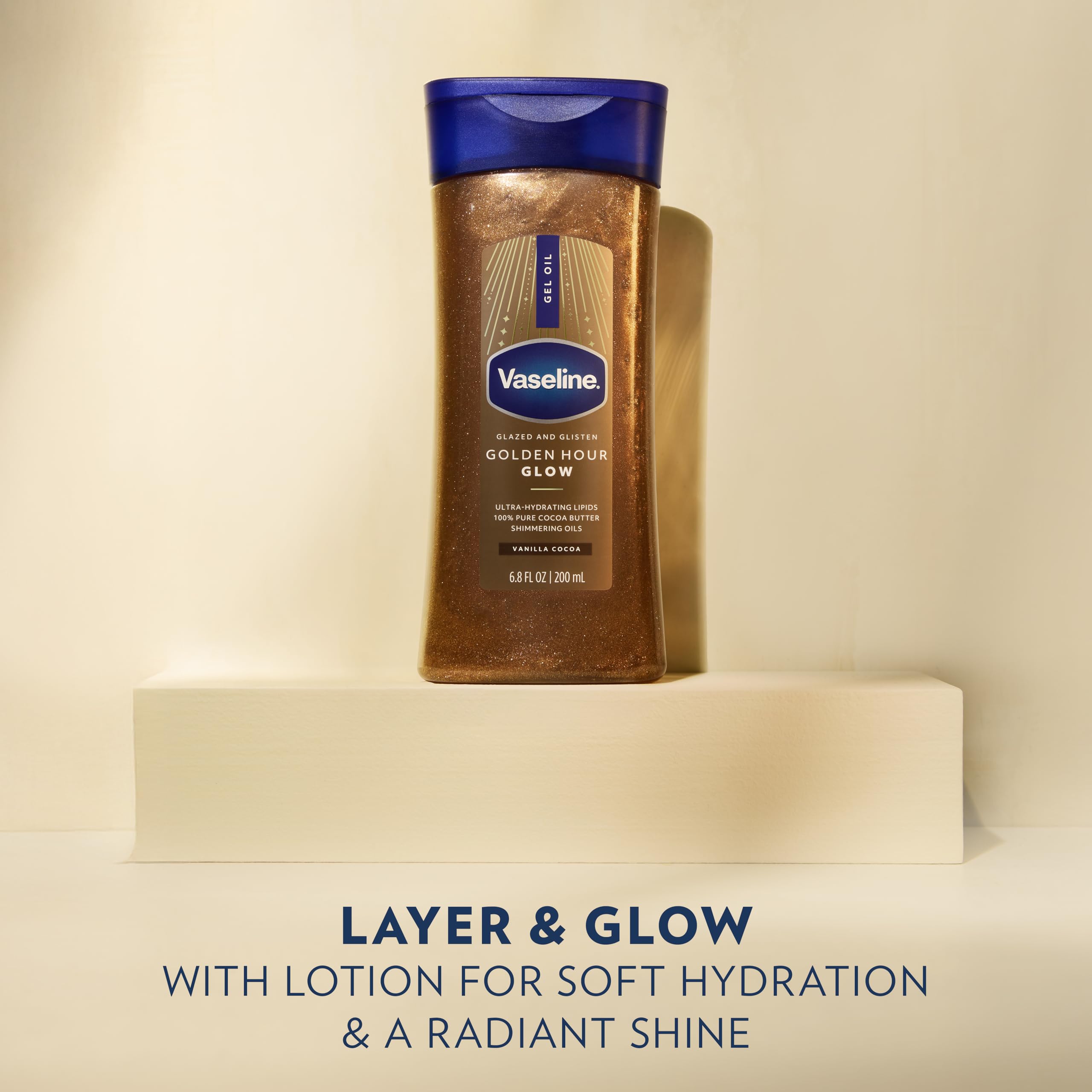 Vaseline on shoulders and collarbone highlighting golden shimmer and radiance