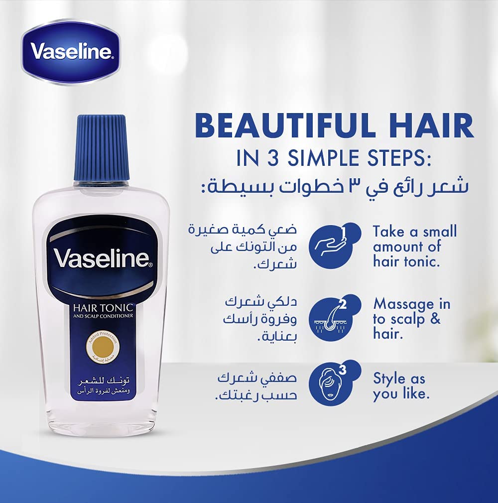 Vaseline styled hair result with improved manageability and shine