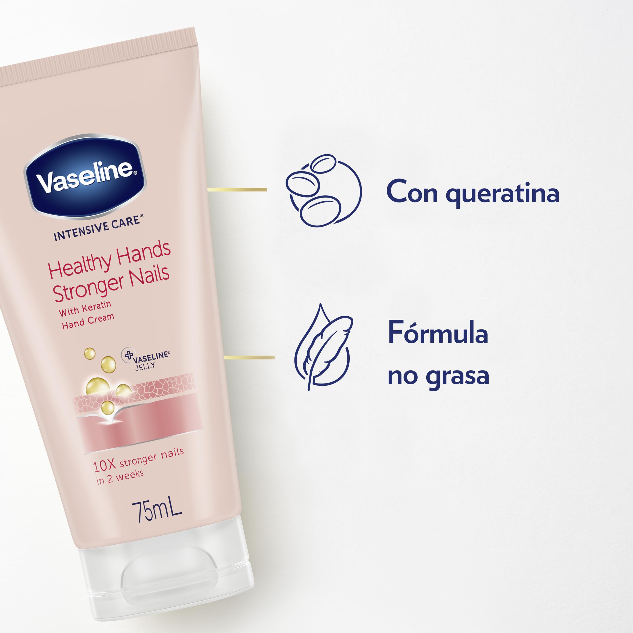 application of Vaseline hand cream on hands demonstrating cuticle care and visible softness