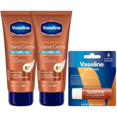 Vaseline front packaging showing hydra replenish hand cream benefits