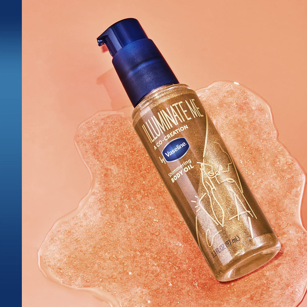 Vaseline bottle next to hand showing 3.3 oz size and true-to-scale convenience