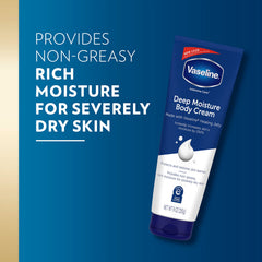 Vaseline applying cream to hands to soothe and protect dry skin