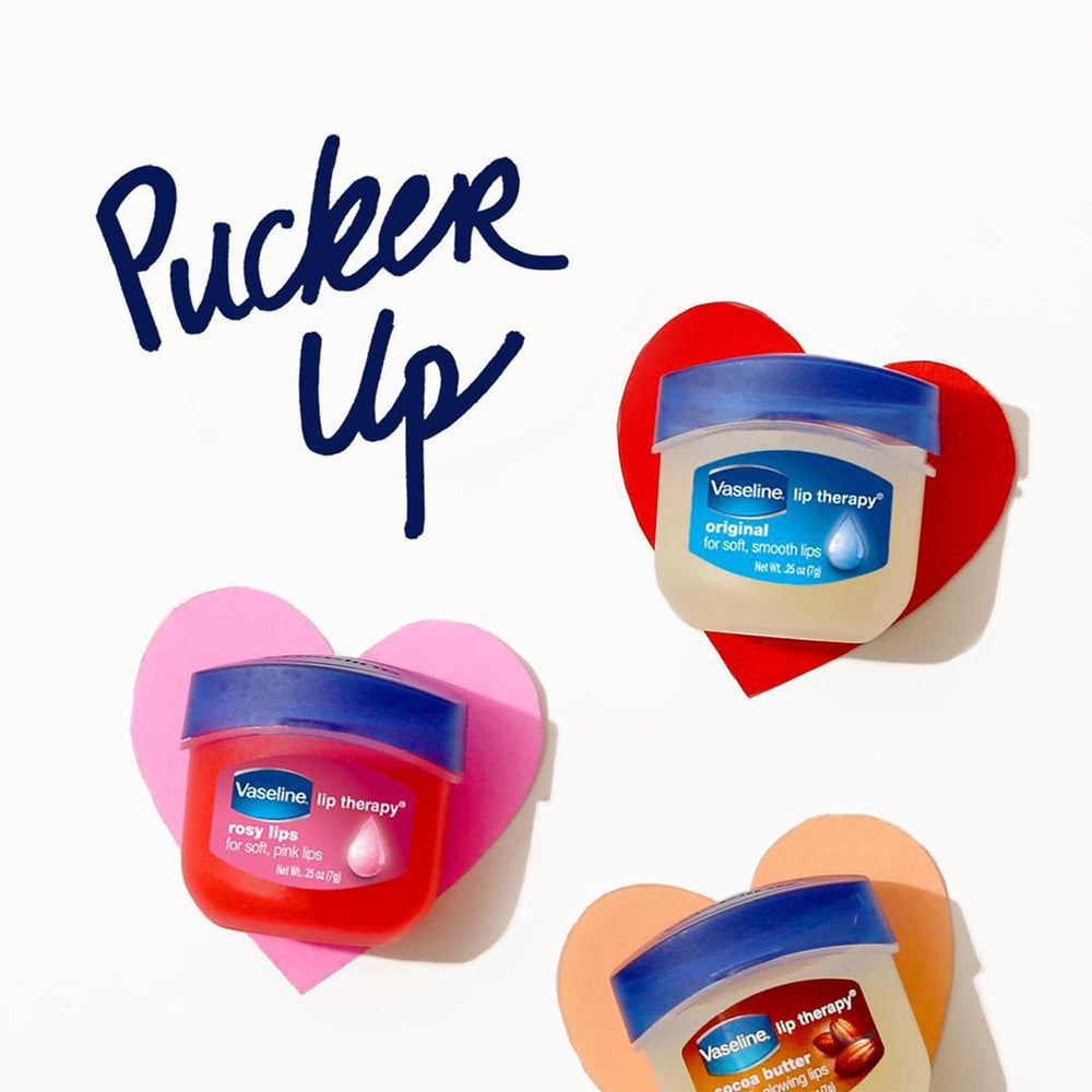 Vaseline jar next to small dry patch showing targeted moisturizing benefit