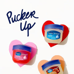 Vaseline jar next to small dry patch showing targeted moisturizing benefit