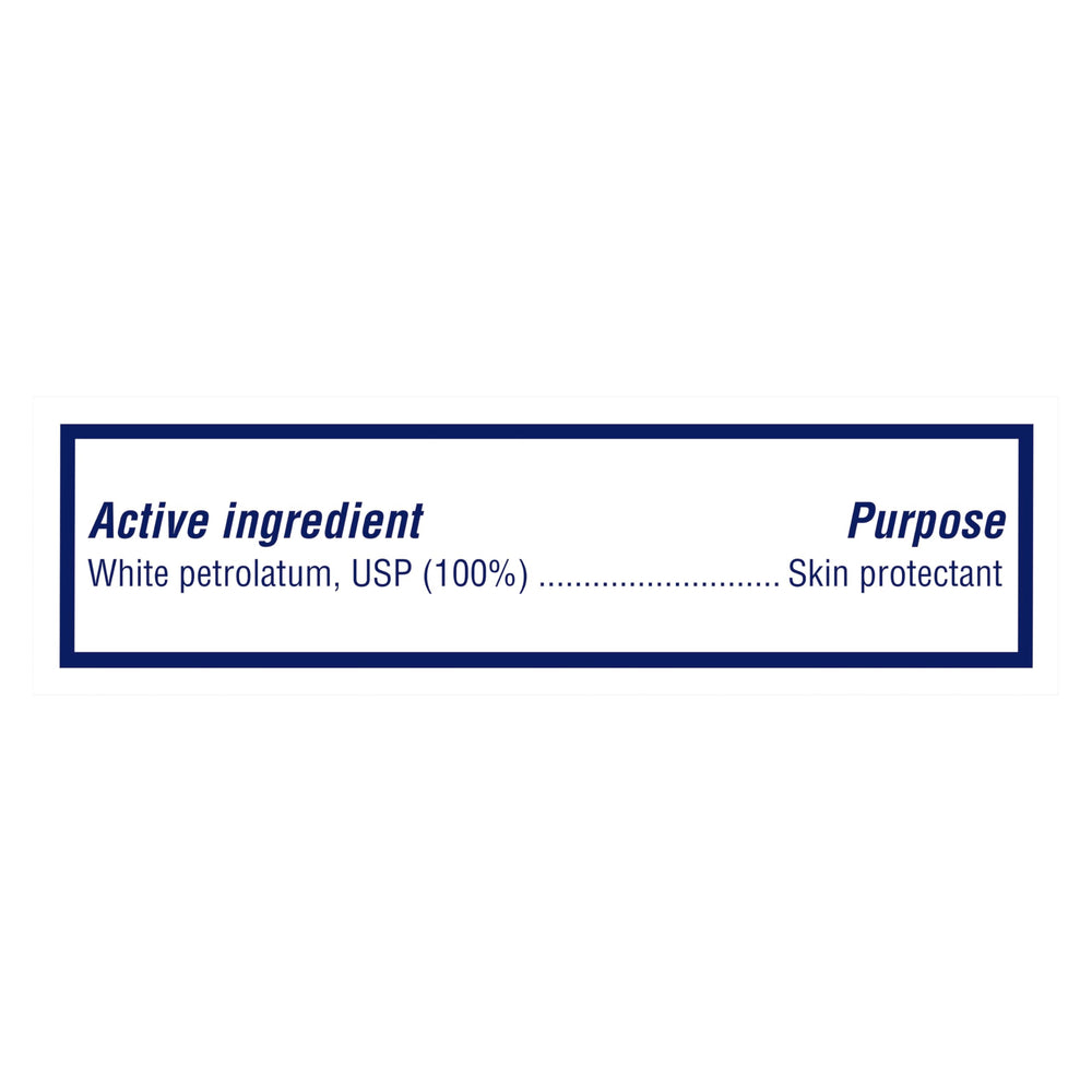 Zoomed label showing Vaseline ingredients and purity for confidence in formula