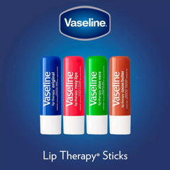 Person using Vaseline lip balm outdoors in cold weather for protective comfort