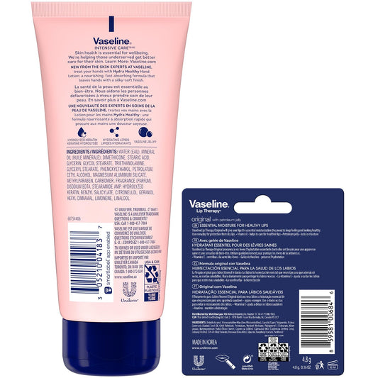 Vaseline lip balm tube front view, compact protection for dry lips