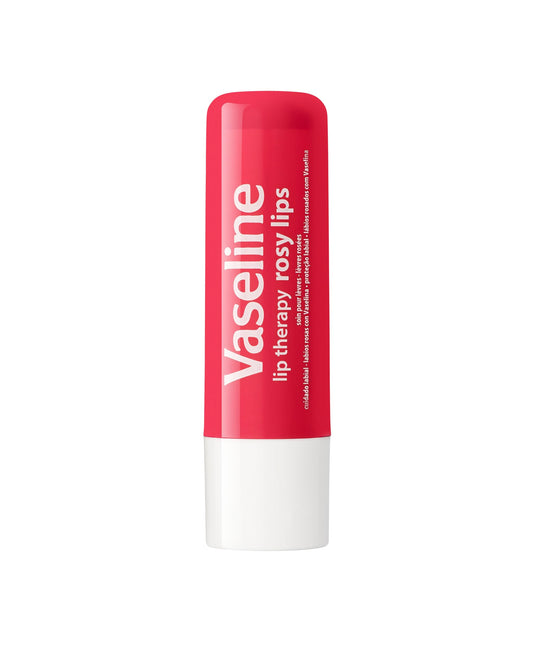Vaseline Lip Rosy stick close-up revealing smooth texture for quick hydration