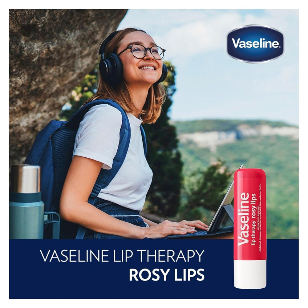 Jar with Vitamin E capsule next to Vaseline stick highlighting nourishing ingredient