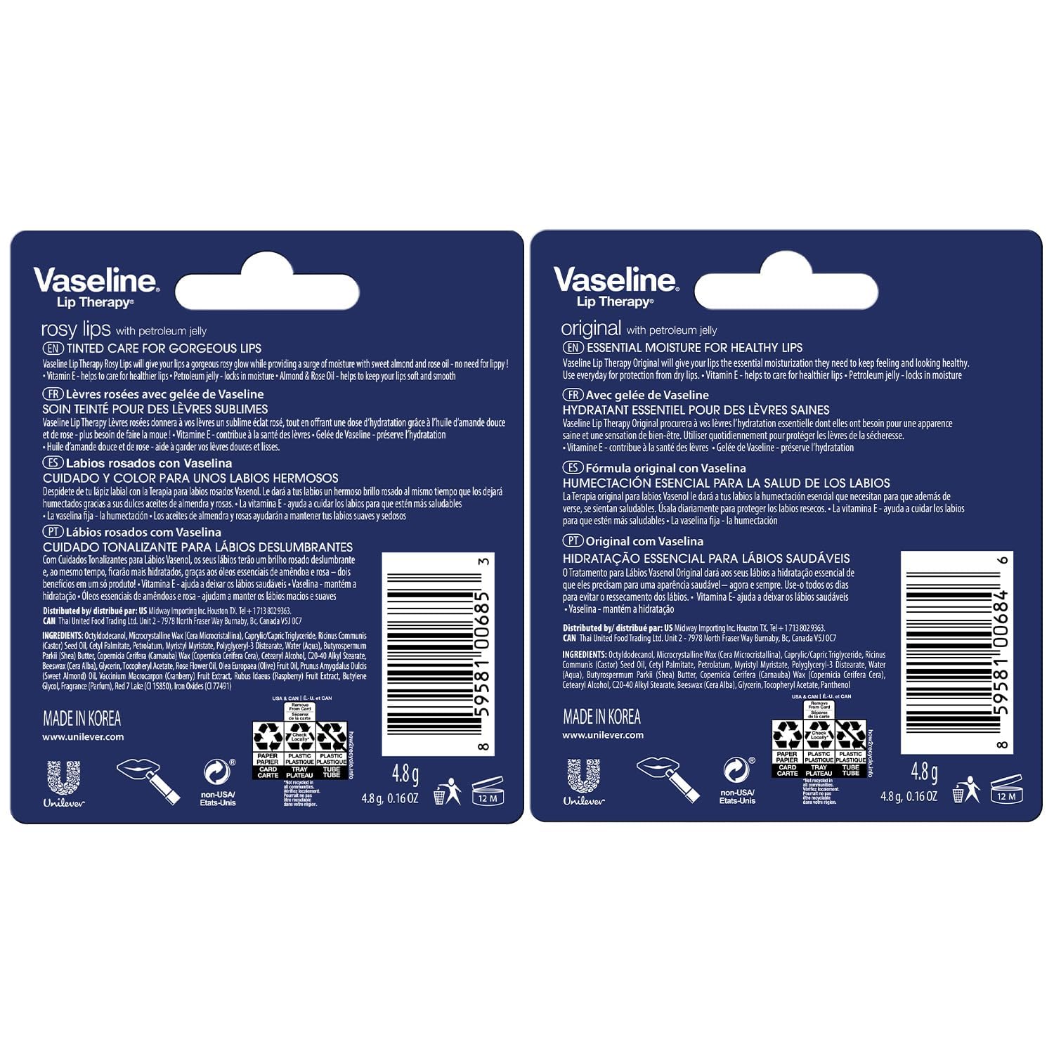 Vaseline Original stick close-up demonstrating smooth glide and clear protection